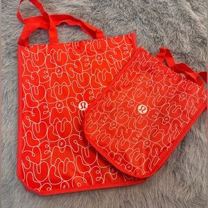 Lululemon NEW reusable bags /  Red and white
